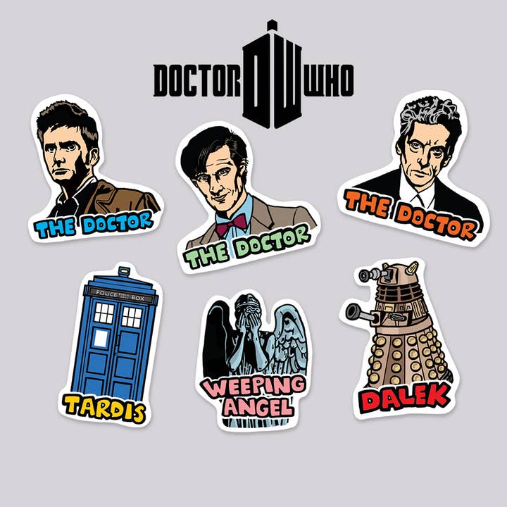 Doctor Who Die Cut Sticker 6 Pack for wholesale by Design Corner