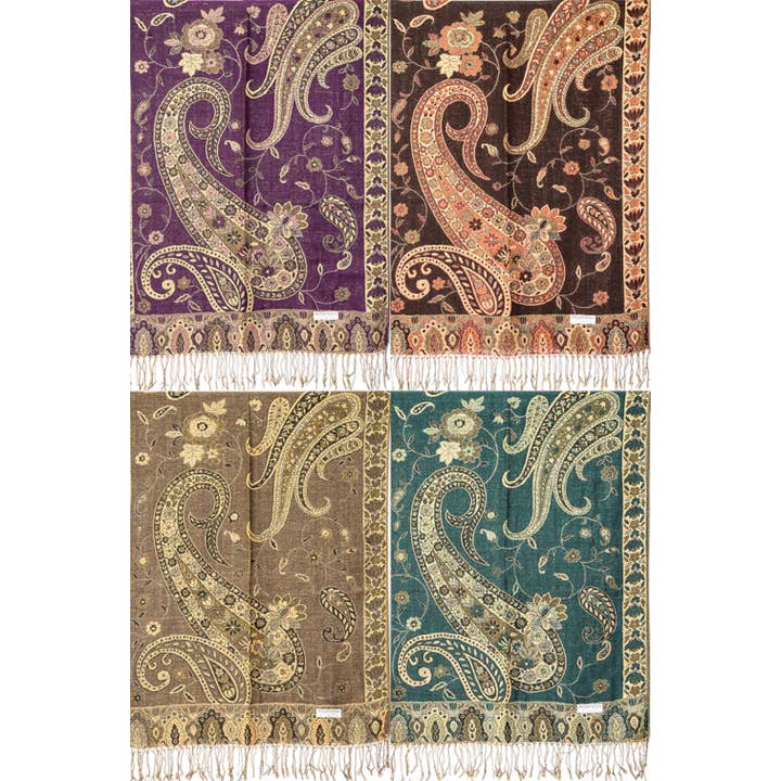 LA Jewelry Plaza - Wholesale Wrap - Women's - Paisley Intarsia Pashmina Set4