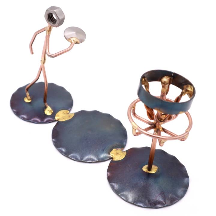 Figurine décorative en métal brasé à la main pour le disc golf pour la vente par Rock Creek Metal Craft