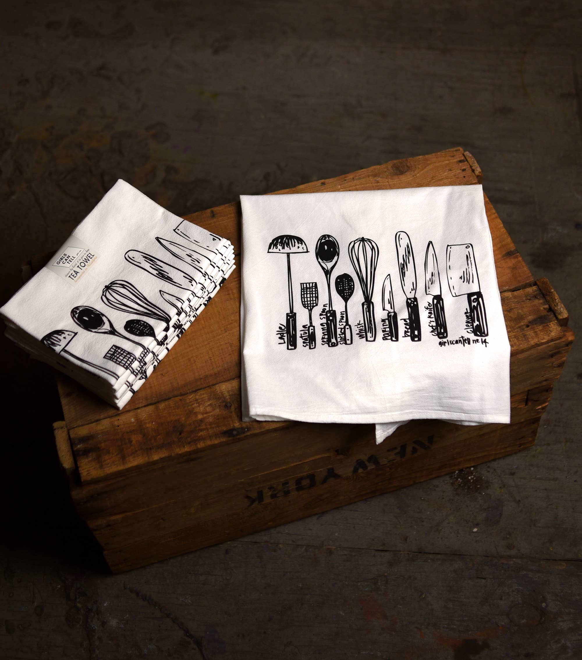 Girls Can Tell - Wholesale Tea Towel - Utensils Tea Towel | kitchen | flour sack | dish towels2