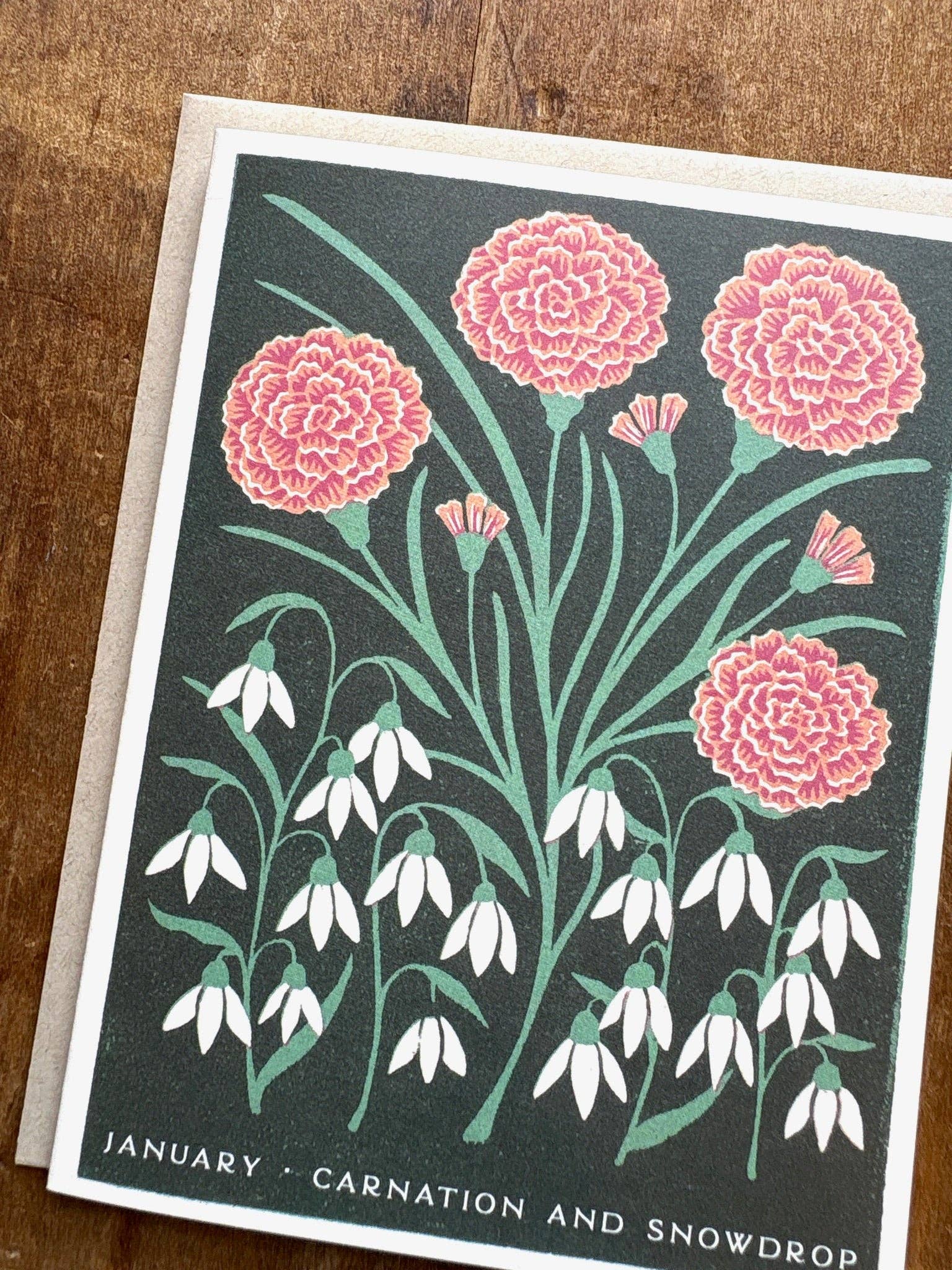 Katharine Watson - Wholesale Everyday Greeting Card - Birth Month Flowers: January Greeting Card1