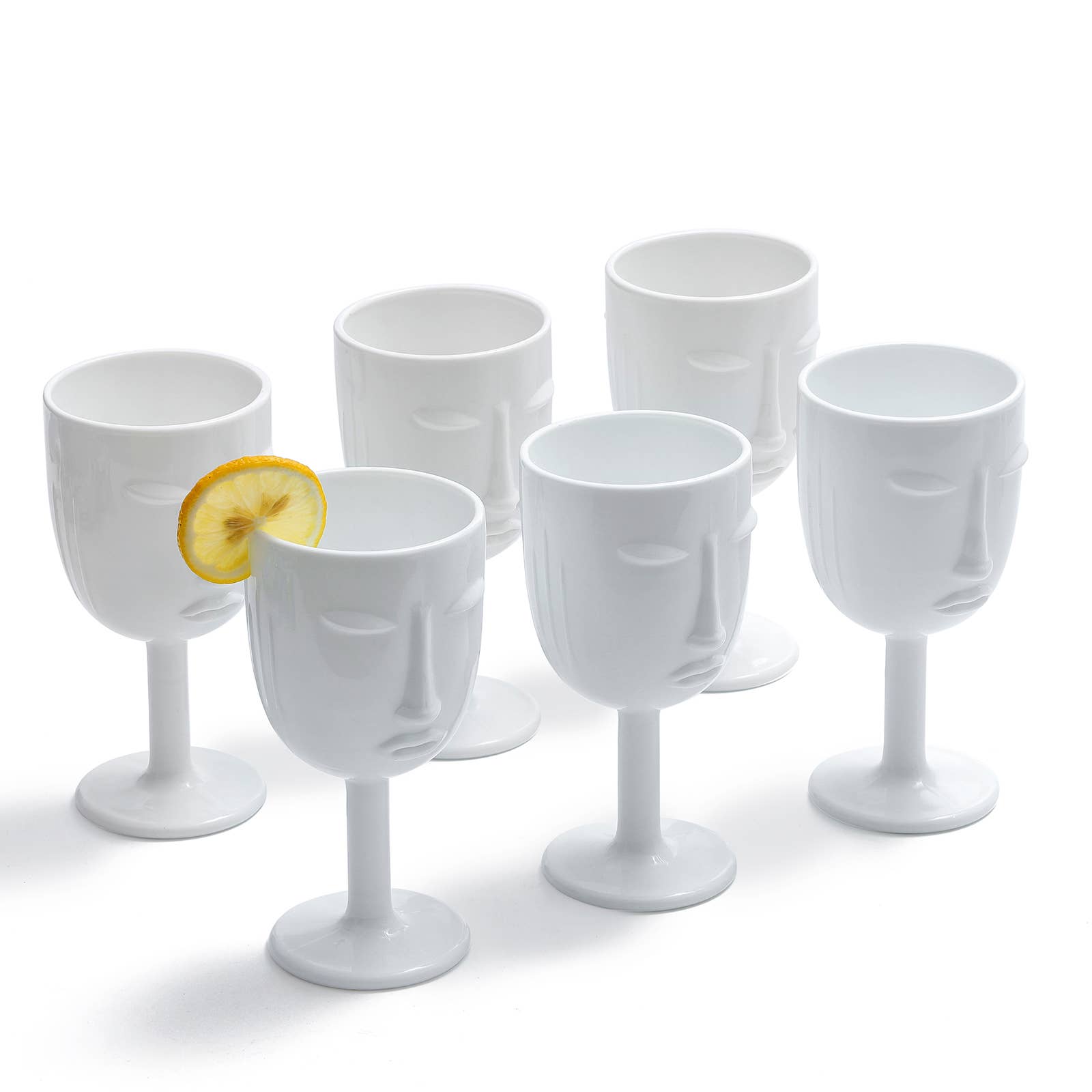 Everest Global - Wholesale Wine Glass - Human Face Black/White Goblet Glasses set of 61