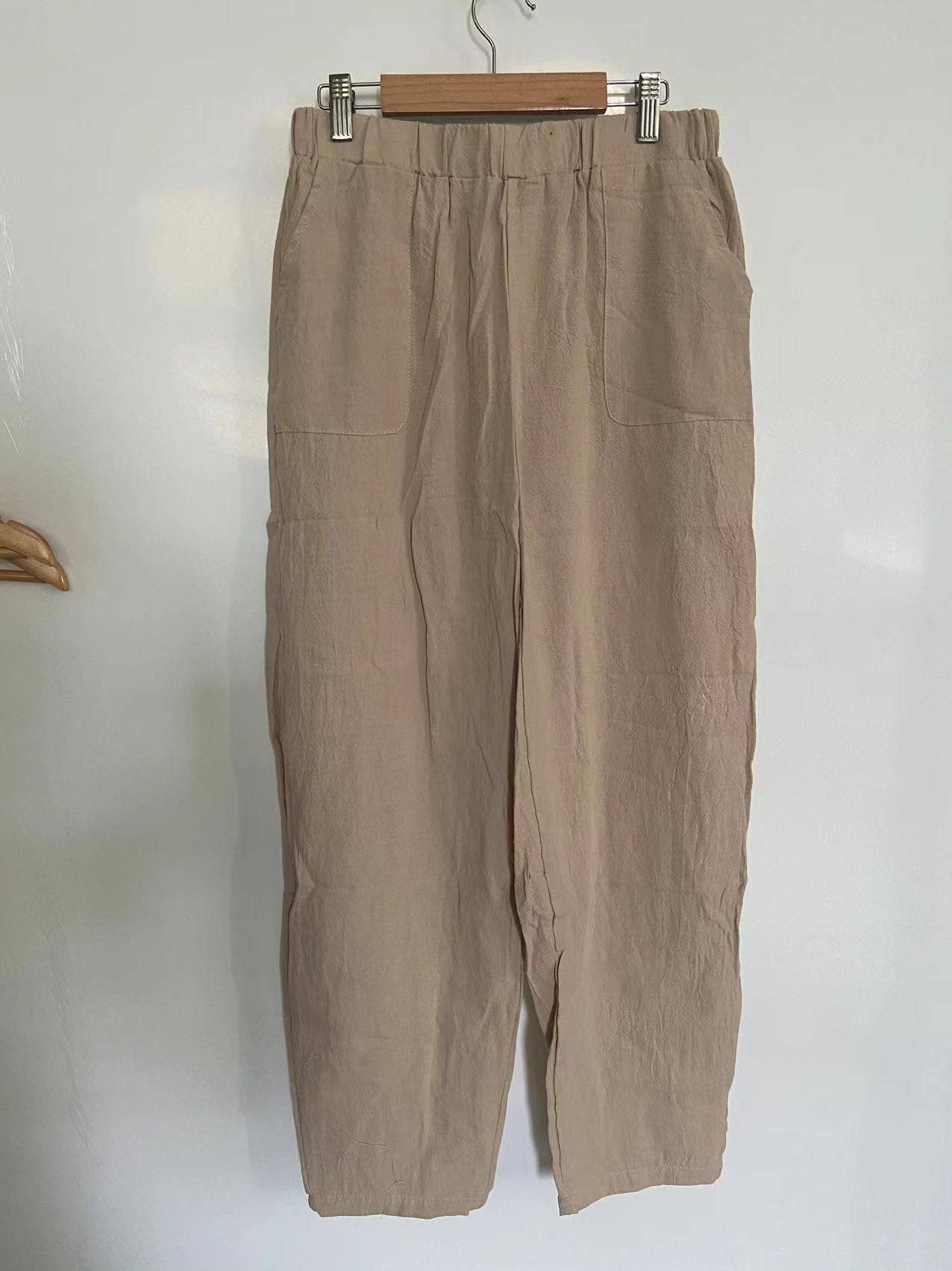 HIDDENBRAND - Wholesale Pants - Women's - Leisure cotton blend drawstring harlan pants8