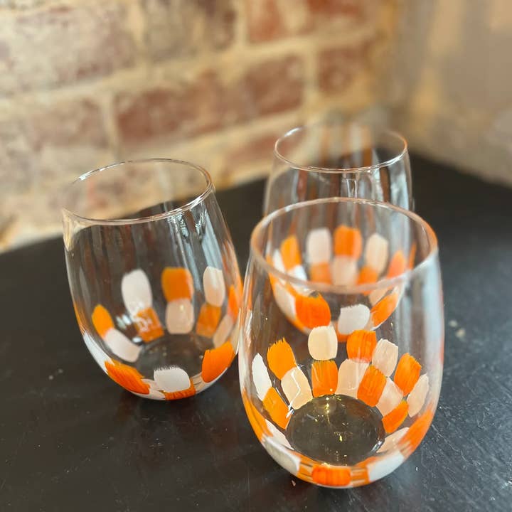Hand Painted Glass, Co - Wholesale Wine Glass - Two-Tone Color Block Wine Glasses11