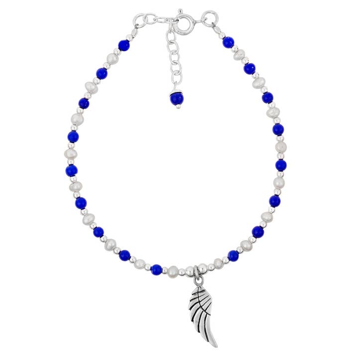 Beautiful Angel Wing Charm Bracelet (USA-DDP) for wholesale by Silver Jewellery Cavern Wholesale