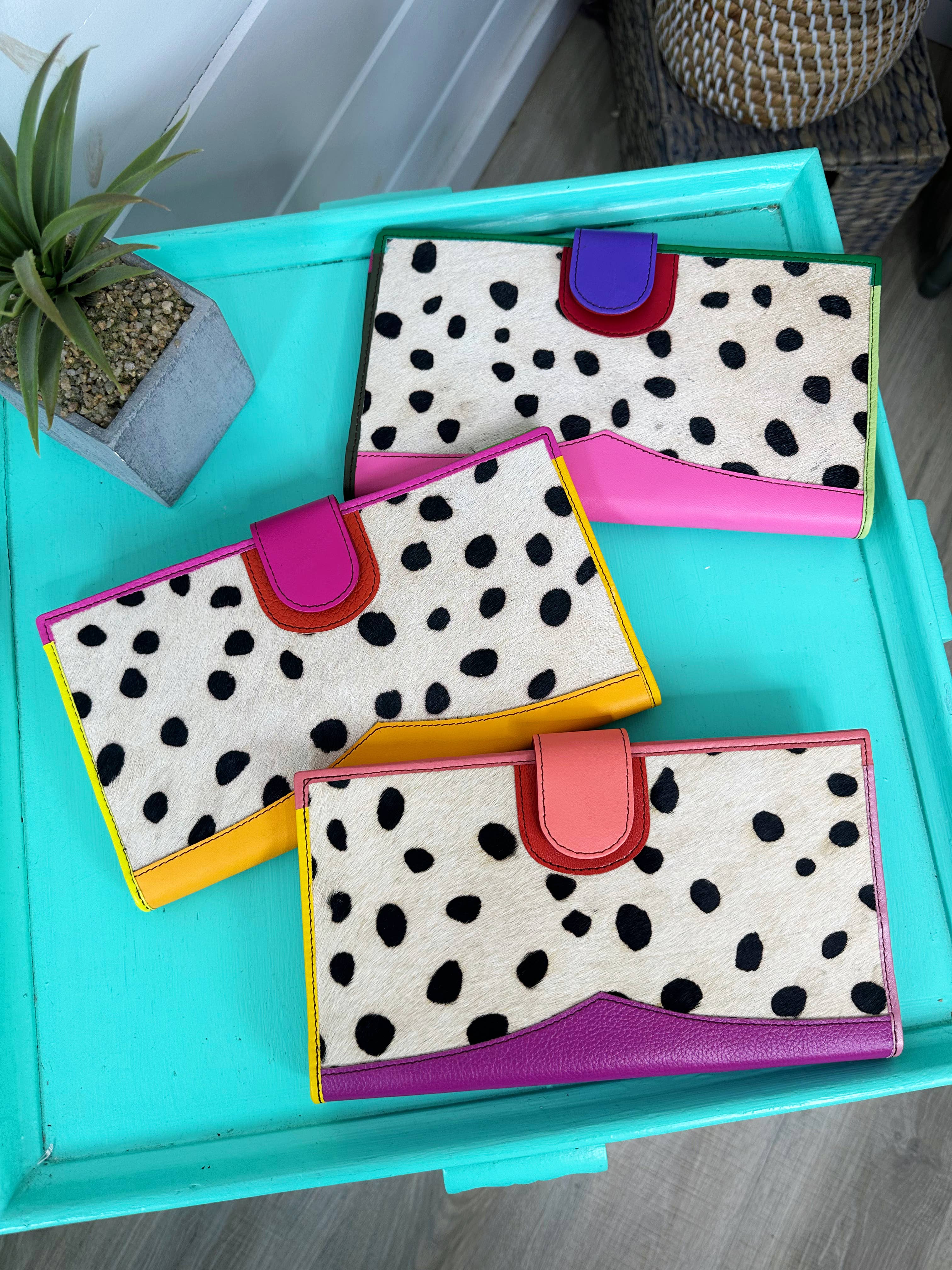 Folklore Couture - Wholesale Wallet - Women's - Colorful Polka Dot Large Wallet | Nash Leather Travel Wallet