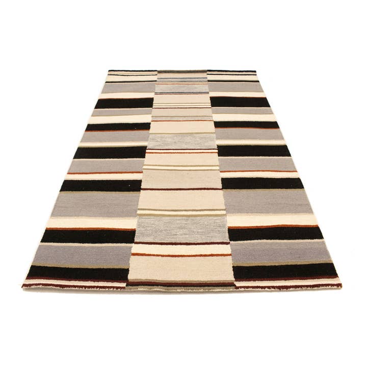Multicolored Stripes 5X8 Modern Indian Rug for wholesale by Magic Rugs Inc.