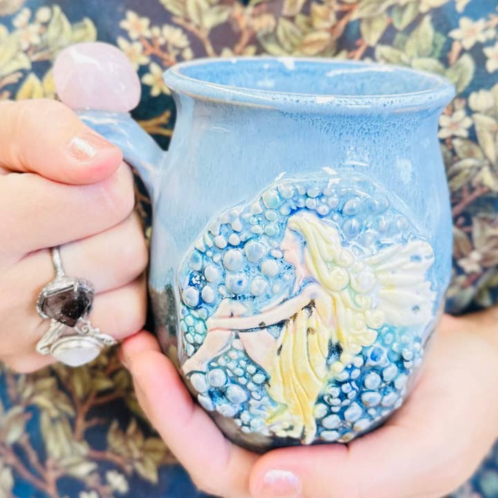 Carys Martin Ceramics - Wholesale Coffee Mug - Fairy Rose Quartz Crystal Mug