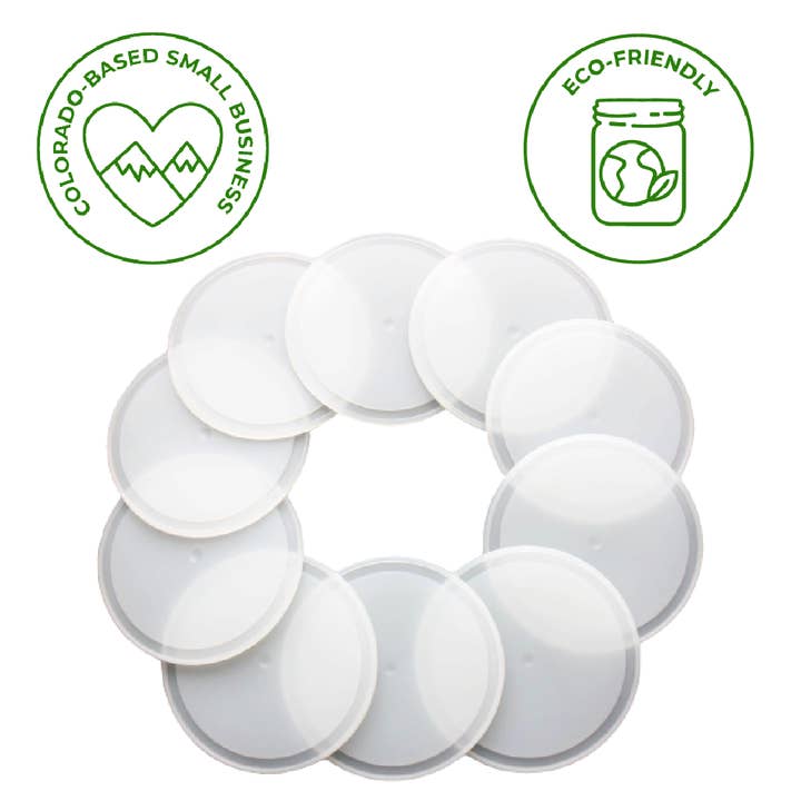 Mason Jar Lifestyle - Wholesale Food Storage Container - Platinum Cured, Leak Proof Silicone Sealing Lid Liners