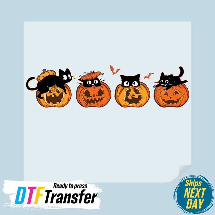 Halloween Cat DTF Transfer for wholesale by DTF Office
