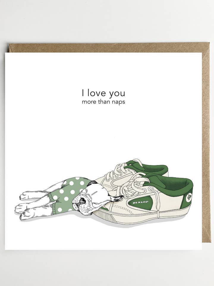 Jeg elsker dig kort/lykønskningskort - hundekort for engroshandel hos Dotty Dog Art