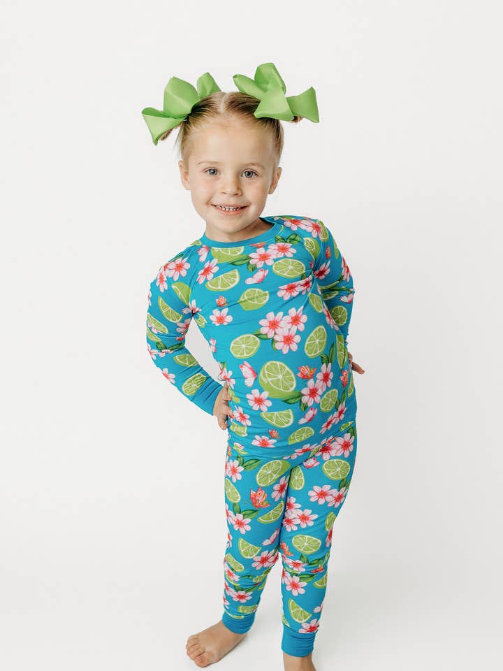 Blomst og lime todelt bambussæt for engroshandel hos Kenna & Mav