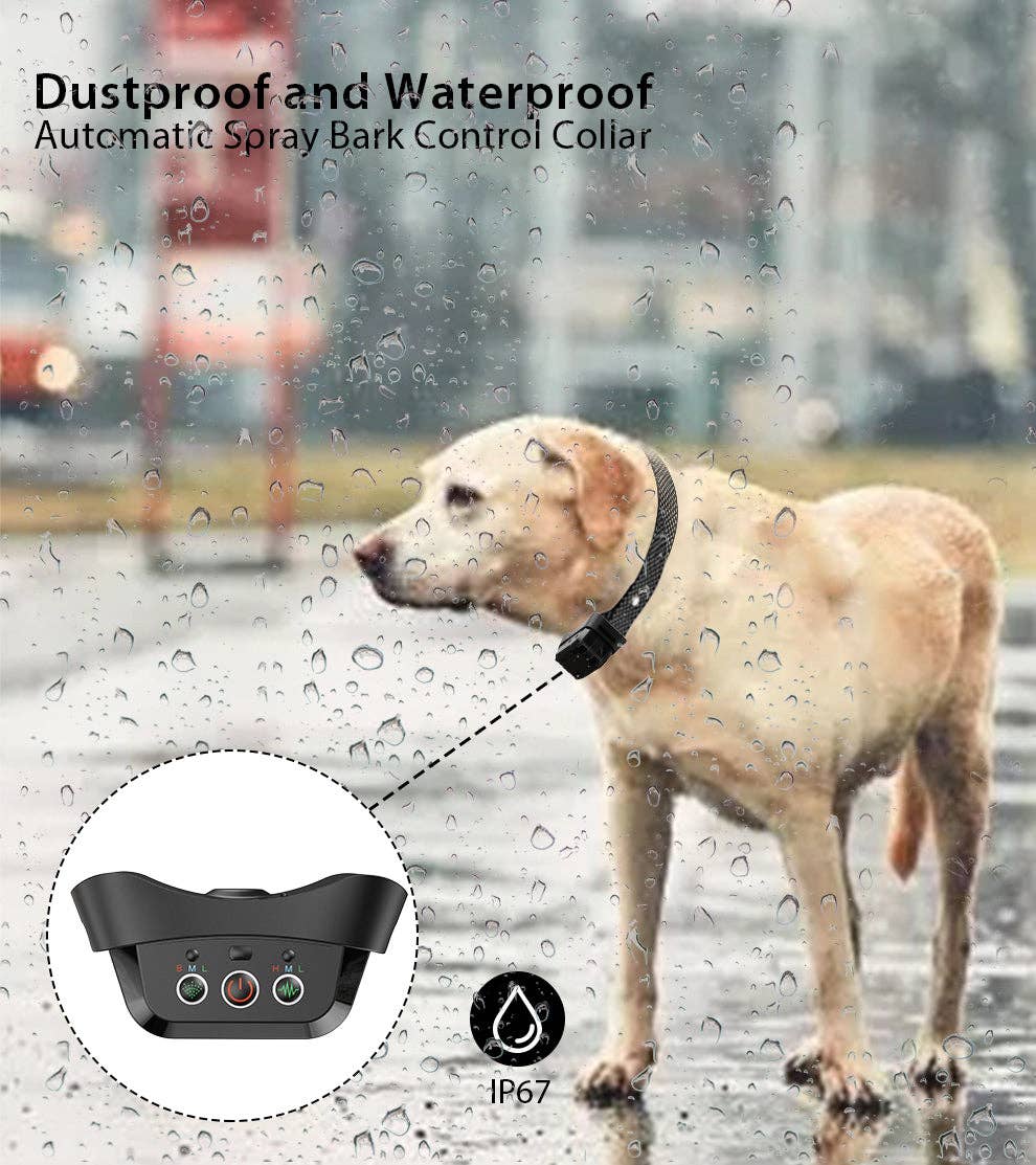 Pet Life – wholesale Halsband - Hund – Pet Life® Bark-Myst 3-nivåers känslighet för spray och ton anti-bark hundhalsband3