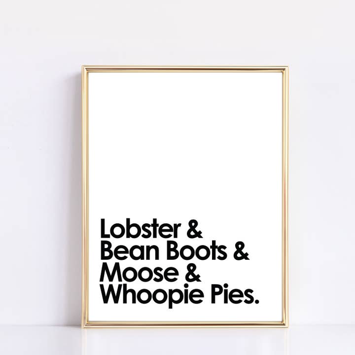 Gert & Co - Wholesale Art Print - Lobster, Bean Boots, Moose, & Whoopie Pies Maine Art Print8