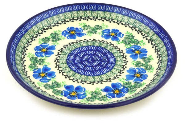 Polmedia Polish Pottery - Wholesale Dinner Plate - Dessert Plate 8" Scarlet Pimpernel Flower Theme0