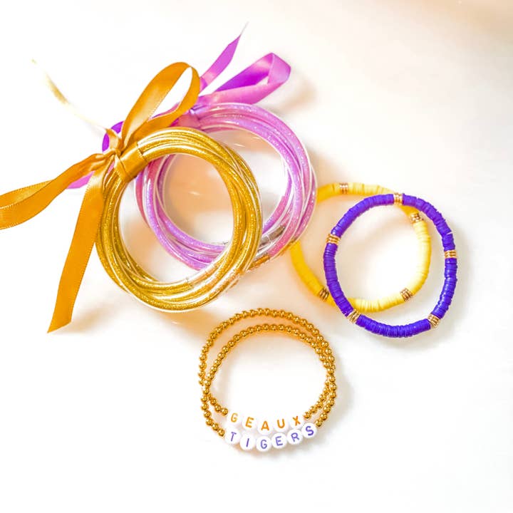 Golden Thread - Wholesale Beaded Bracelet - Collegiate Gold Beaded Bracelets5