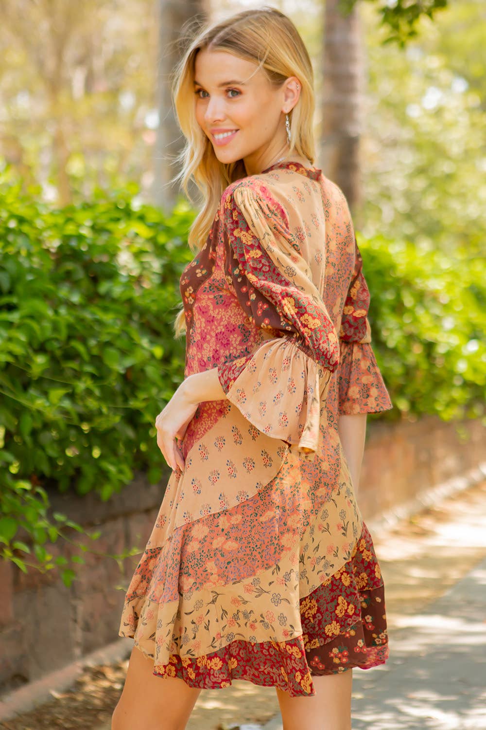 Young Threads - Wholesale Dress - Women's - Boho Patchwork Overdyed Babydoll Dress14