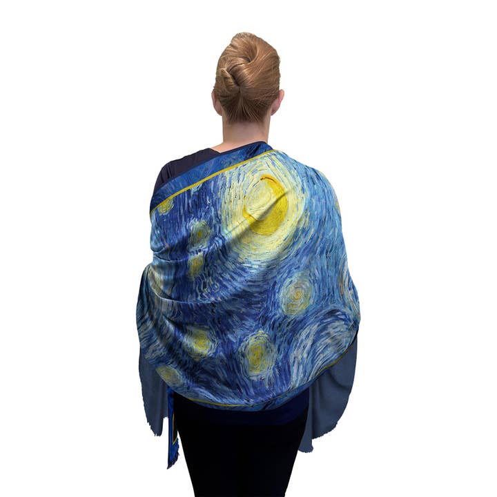 RainCaper - Wholesale Scarf - Women's - Fine Art Silk Blend Shawl van Gogh Starry Night