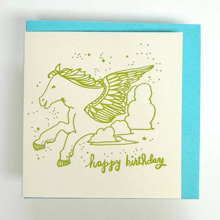 Pegasus Födelsedag Minikort för wholesale av Wolf & Wren Press