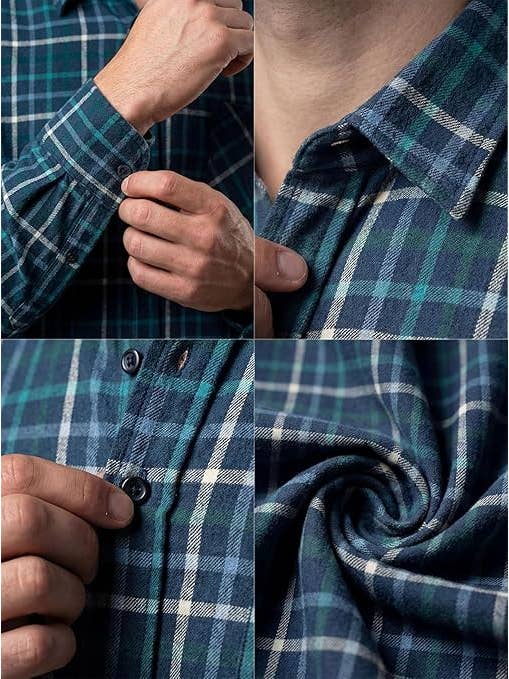 I-Wear Brands - Wholesale Button Down Shirt - Men's - Men's Long Sleeve Button Down Cotton Flannel Shirt7