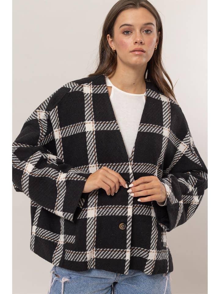 Plaid Oversized Jacket for wholesale by HYFVE
