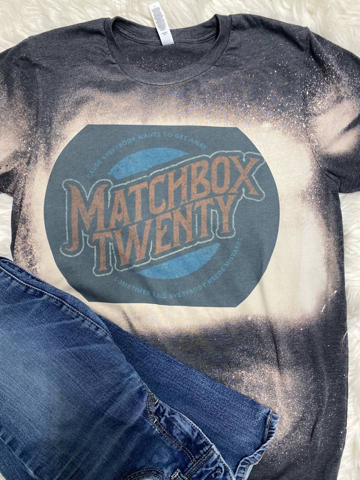 Maglietta sbiancata Matchbox Twenty Band per la vendita all'ingrosso da parte di Neat Creations