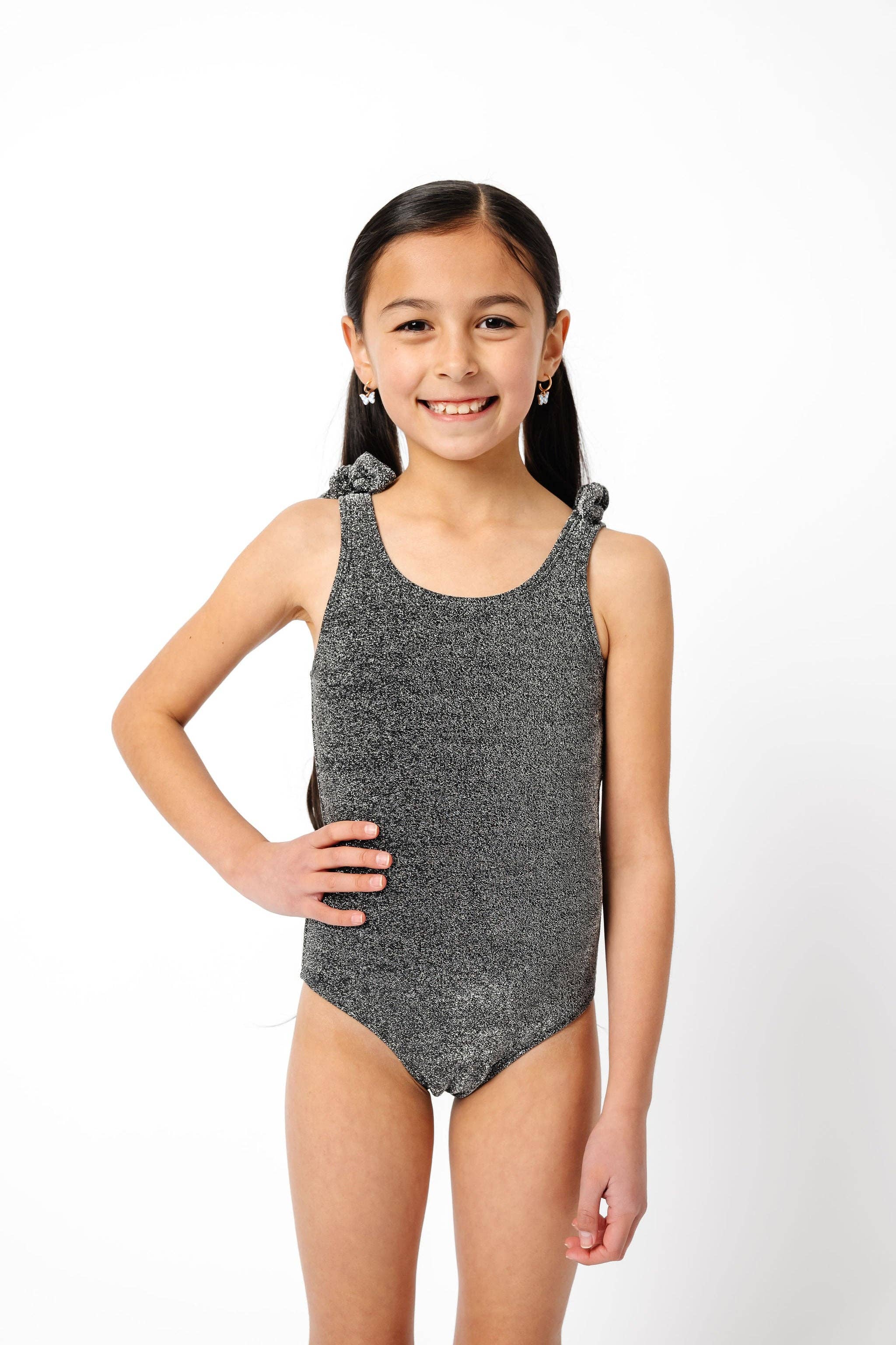 Coral Reef Swim - Vendita all'ingrosso Costume intero - Bambini - Costume intero per bambini con spalline a fiocco nero scintillante1