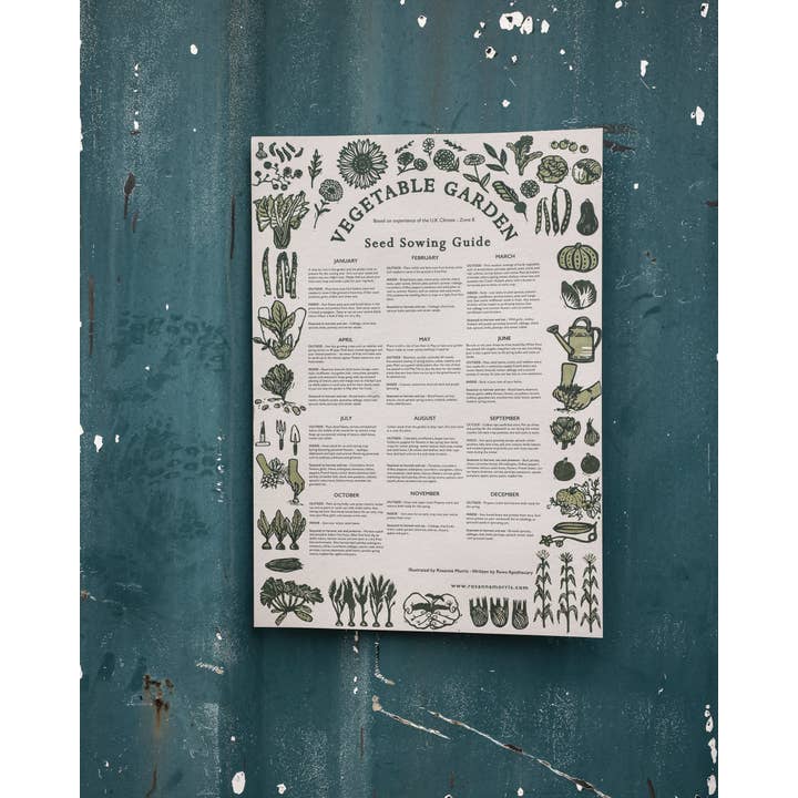 Rosanna Morris - Wholesale Poster - Vegetable Garden Seed Sowing Guide