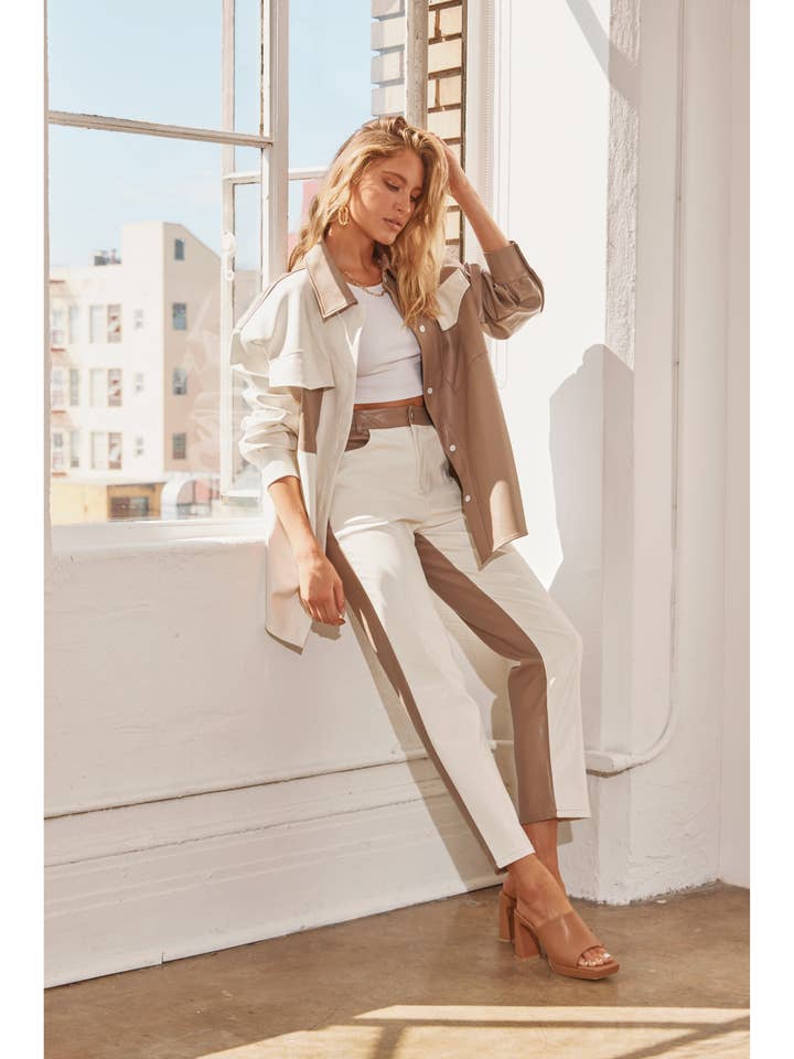 Calça Ankle em Couro Sintético por atacado de Strut & Bolt