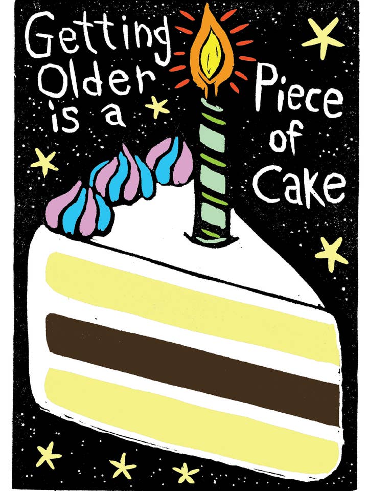 Envejecer es pan comido - Tarjeta de felicitación con sobre, interior en blanco 5x7" para venta al por mayor de Pixel Palmer