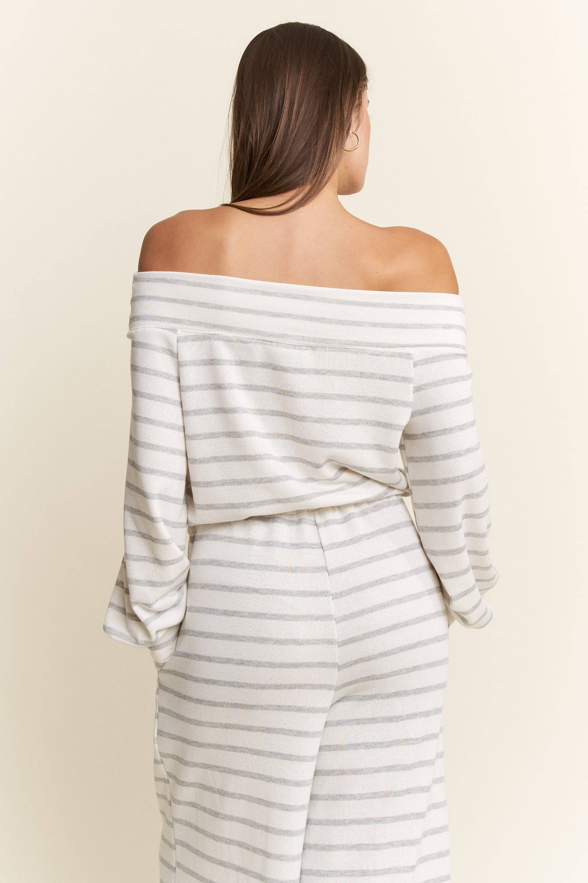 JADE BY JANE PLUS - Wholesale Jumpsuit - Women's - (PLUS SIZE) OFF-SHOULDER STRIPED TERRY JUMPSUIT20