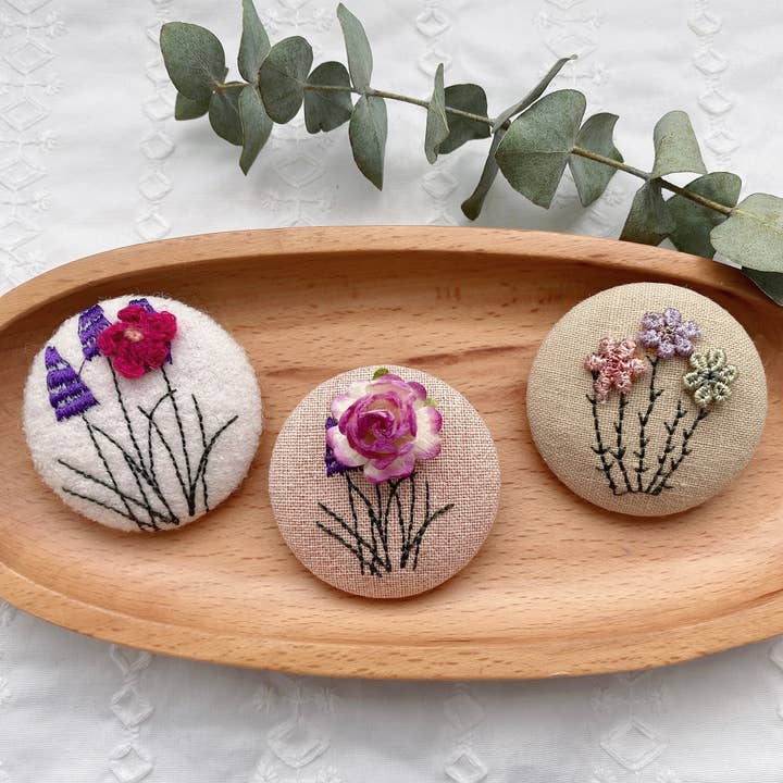 Giggle with Love - Wholesale Brooch - Embroidery Brooch Pin| Handmade Girl Embroidered Pin |party6