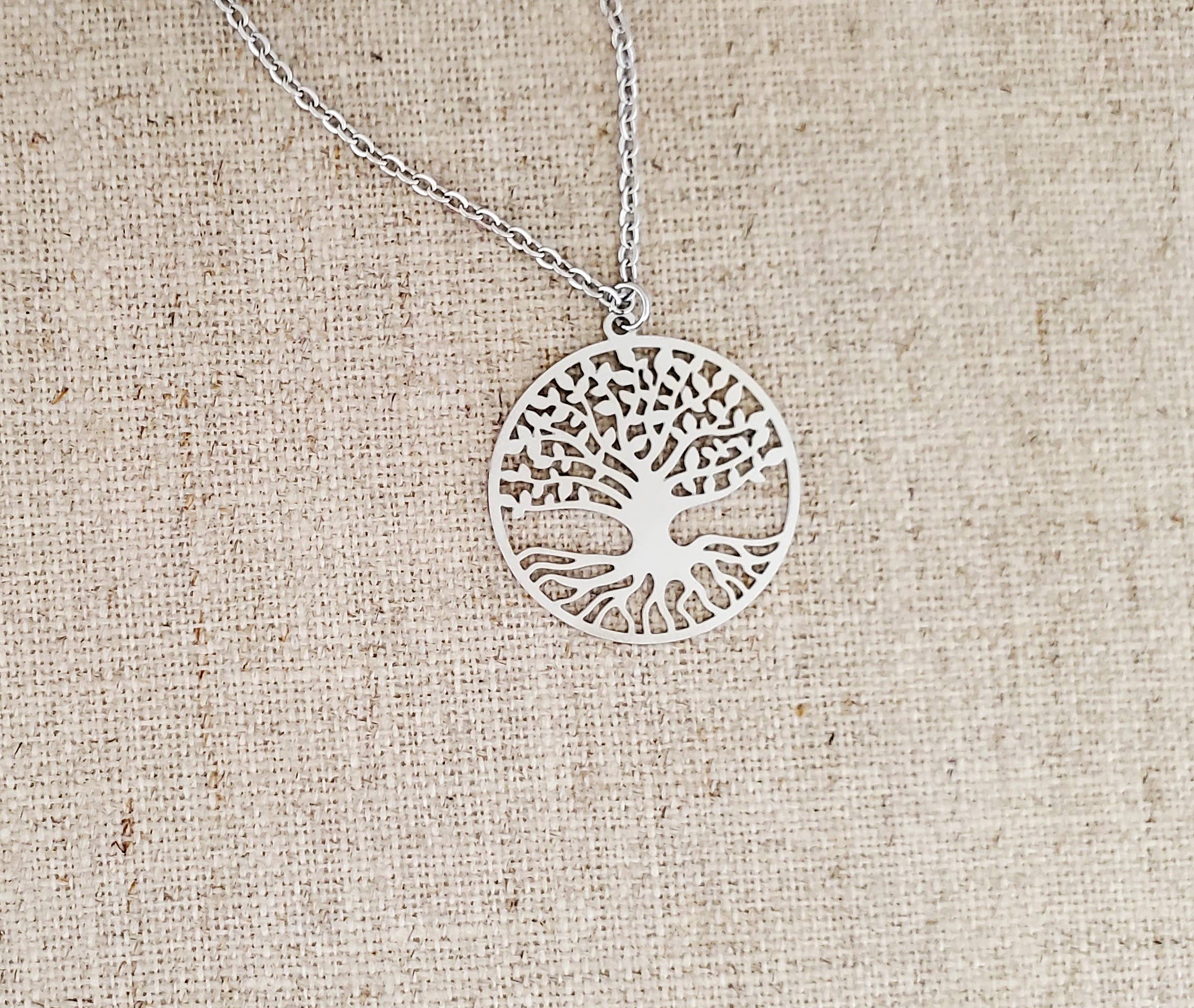 Covaly Artisan Jewelry - Wholesale Pendant/Charm Necklace -  Stainless Steel Tree of Life with Roots Necklace     0