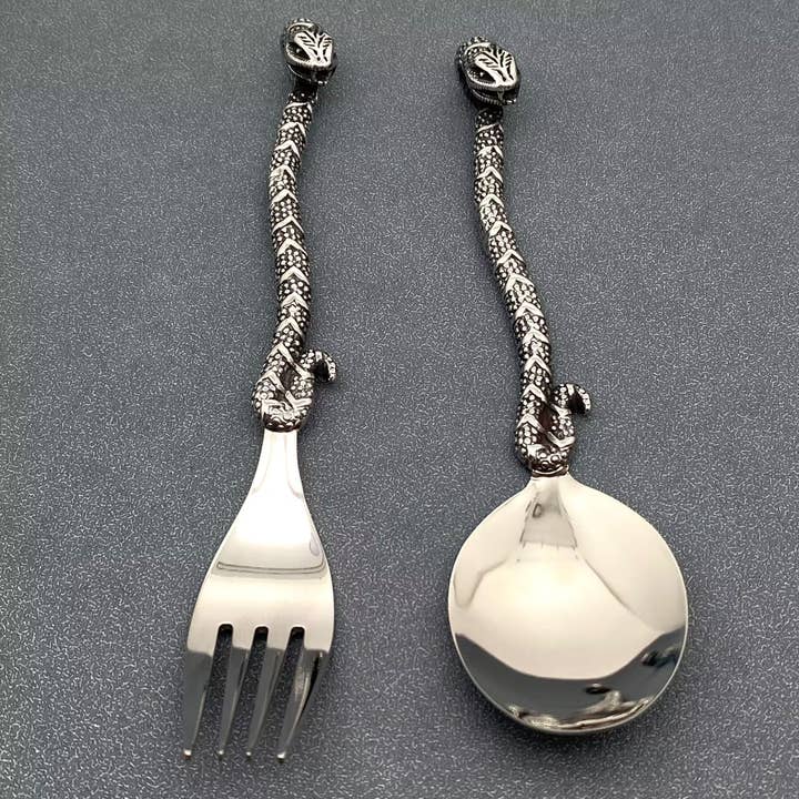 Mio Queena - Wholesale Table spoon (cutlery) - Creative Tableware 304 Stainless Steel Snake Spoon and Fork4