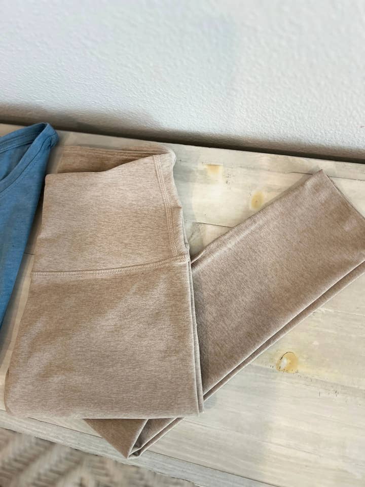 Spacedye High Waisted Women's Yoga Legging in Latte for wholesale by Ancient Language 97