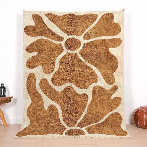 Tapis marocain fait main – Décor traditionnel en laine berbère pour la vente par woolsouk ( We handle U.S. import procedures for you )