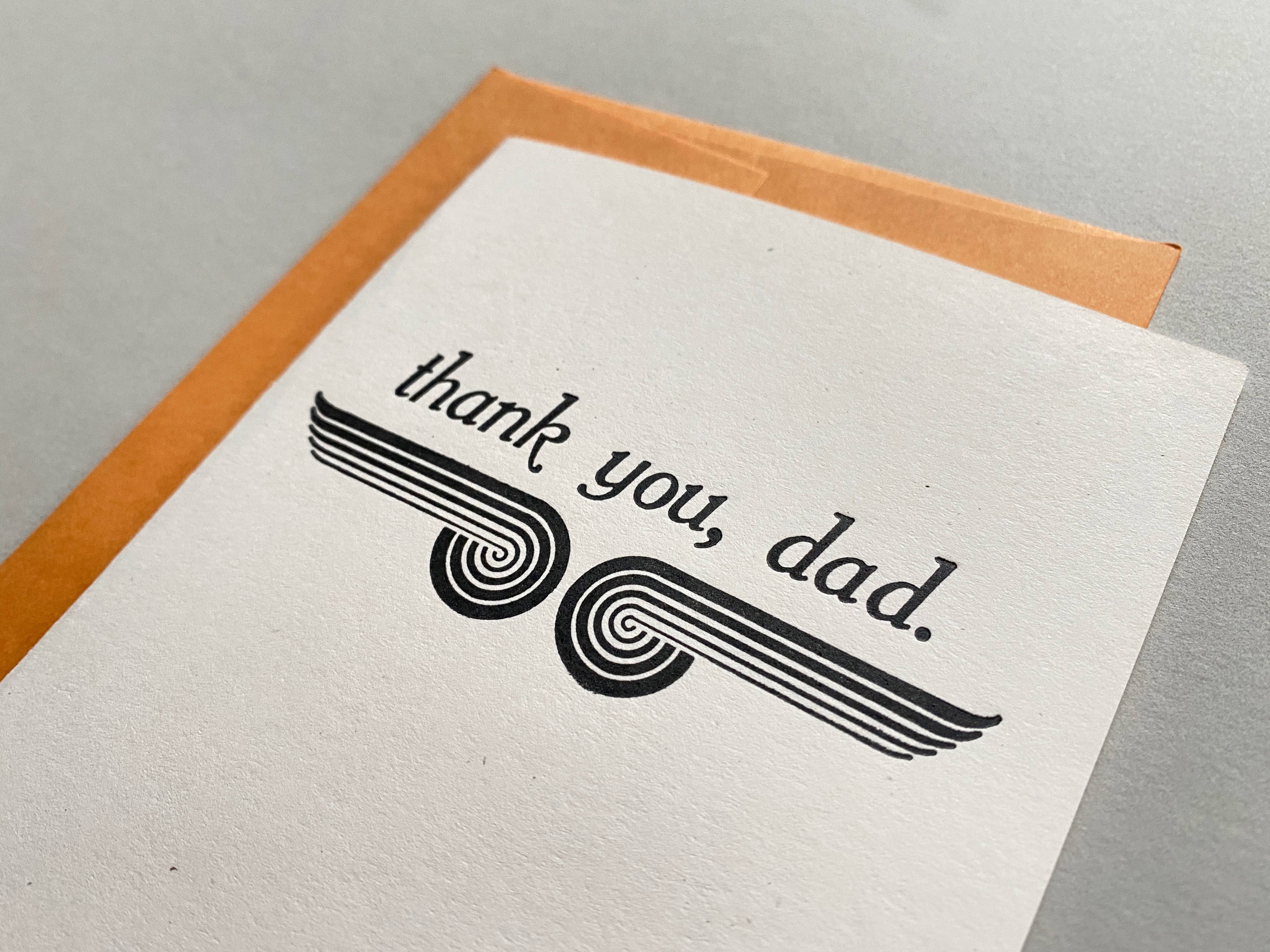 Runaway Press – wholesale Farsdagskort – Letterpress Card - Fars dag - Tack, pappa1