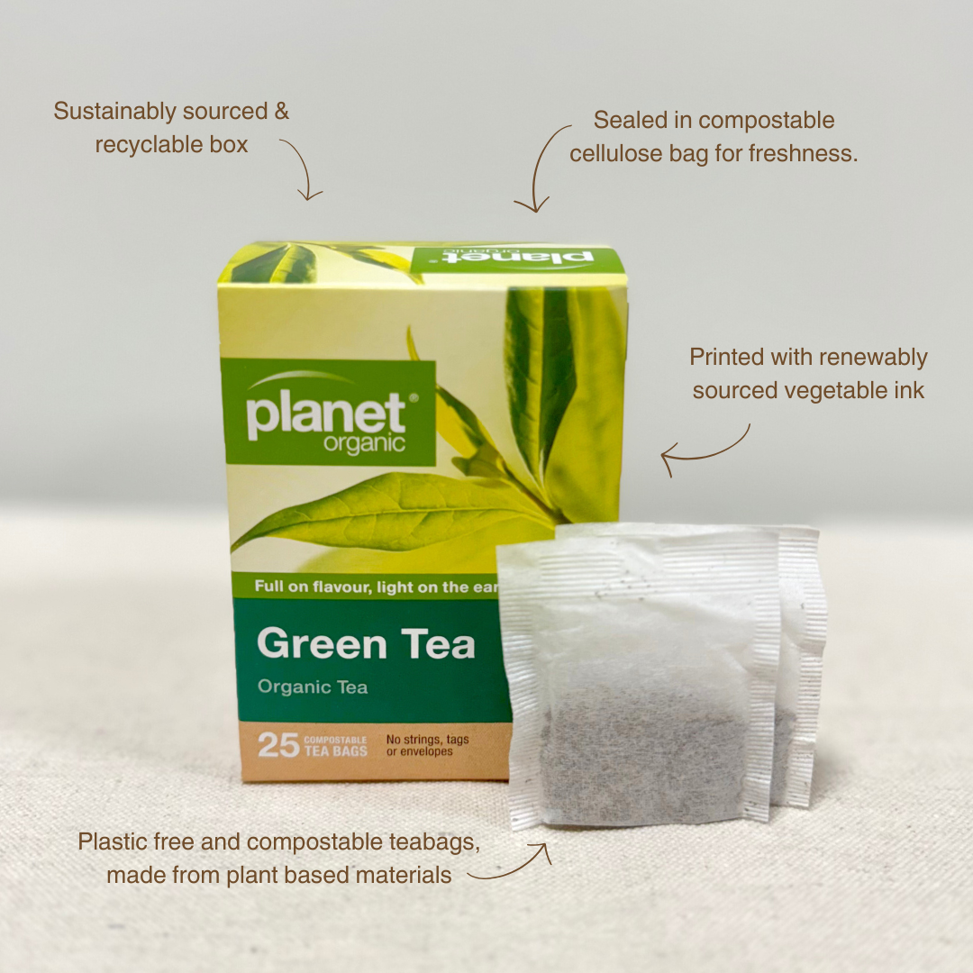 Planet Organic – wholesale Tepåsar – Grönt 50 Tepåsar - Certifierat Ekologiskt1