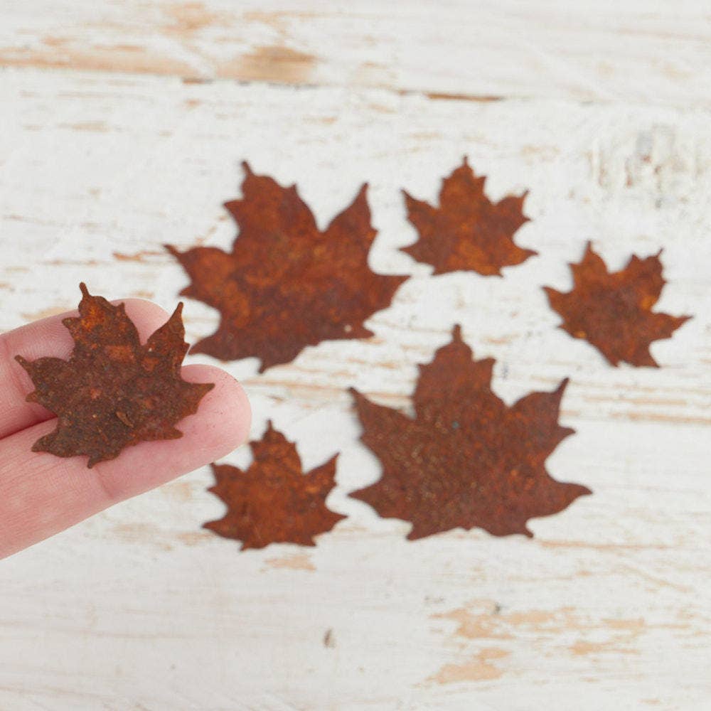 Factory Direct Craft - Wholesale Cutouts - Rusted Metal Maple Leaves Cutouts (Pack of 6)0