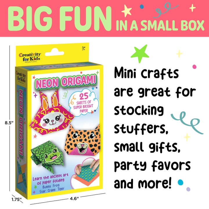 Faber-Castell / Creativity for Kids - Wholesale DIY Craft Kit - Kids - Neon Origami Mini Kit - DIY Craft for Kids
