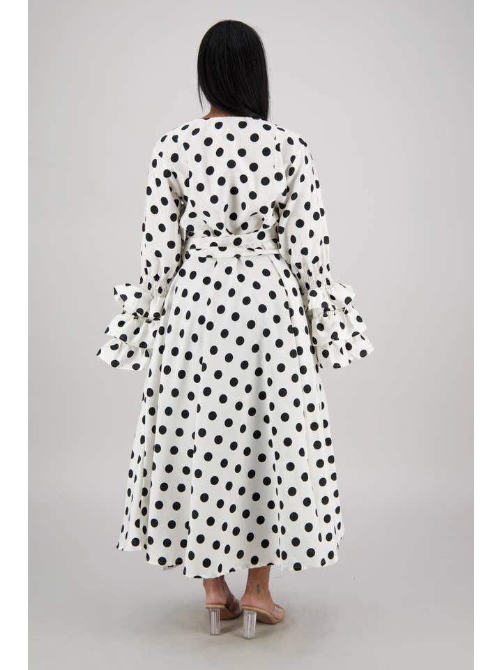 Advance Apparels - Wholesale Dress - Women's - Polka Dot Wrap Dress (3 Colors) 241624-B09010