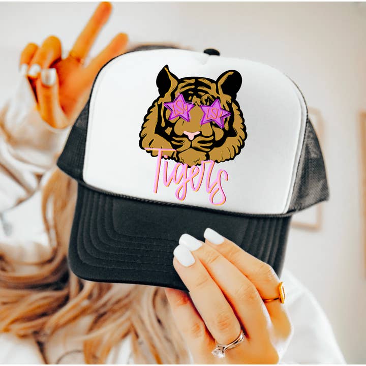 Game Day Preppy LSU Tigers Trucker Hat | Football | LSU for wholesale by Gia Gifts Boutique