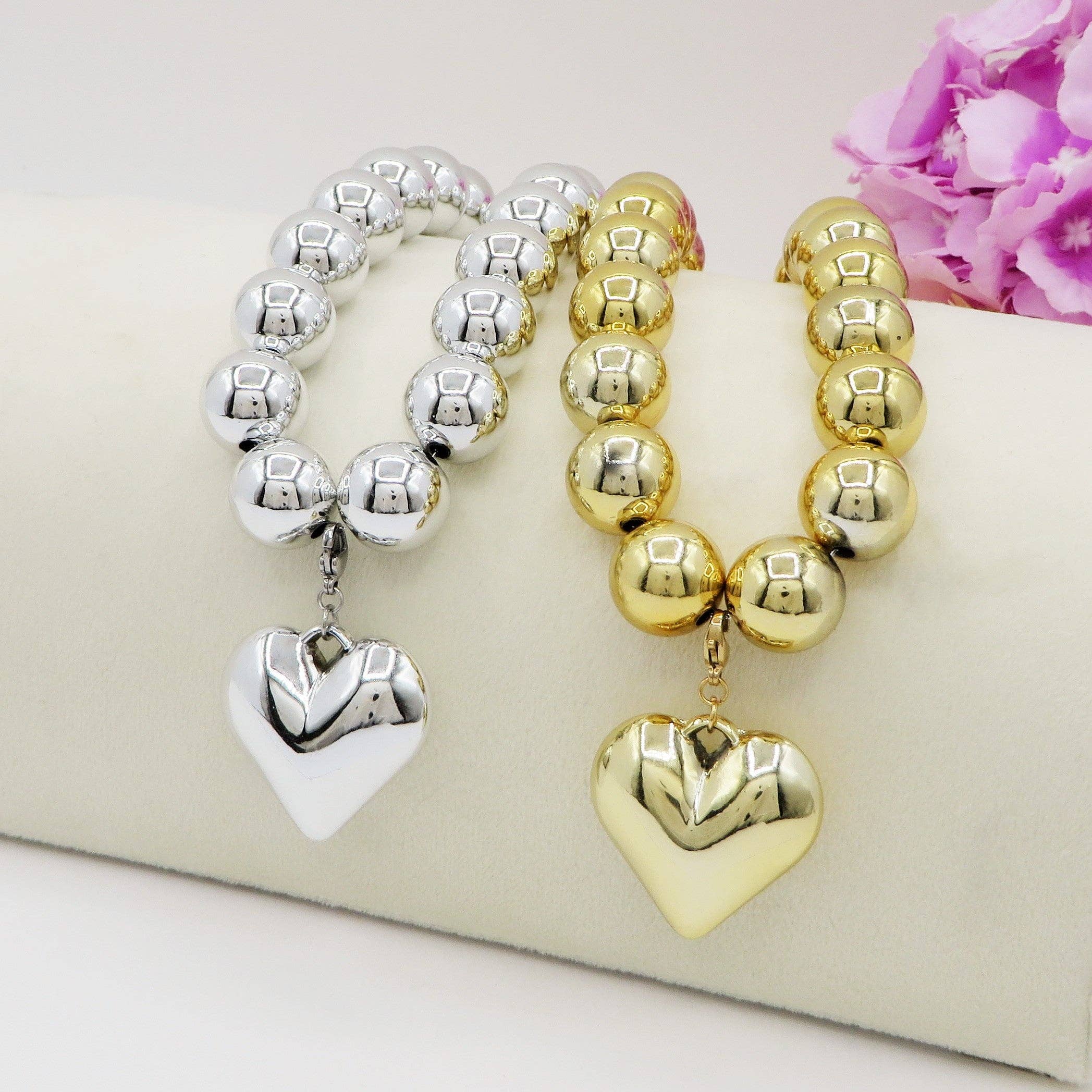 Daemon srls – wholesale Beaded/pearl necklace – MAXI PEARLS BIG LOVE -  Collana perle XL + cuore' BOMBE'3