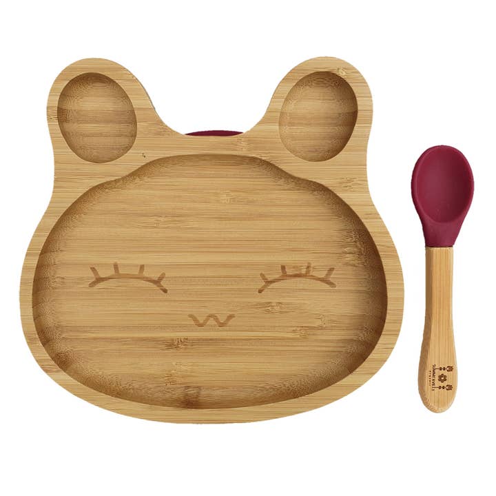 Kids Bamboo Tableware Rabbit Red for wholesale by Summerville organic