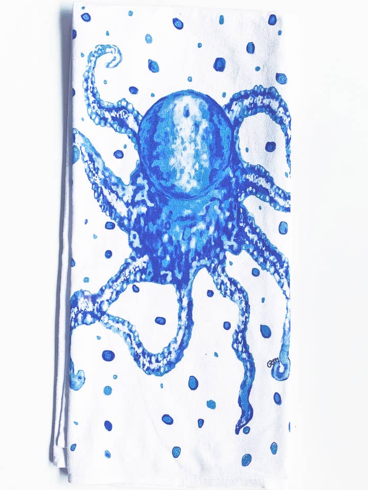 Octopus Tea Towel, Bar Towel, Guest Towel for wholesale by My Island LLC