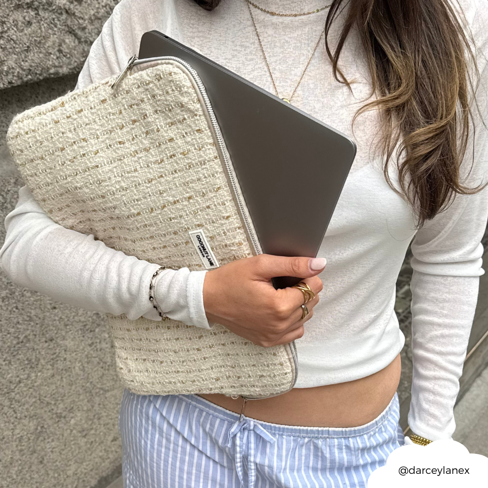 Coconut Lane – Engroshandel Taske til bærbar computer/tablet - Dame – Vanilje Tekstureret Tweed Laptop Sleeve3