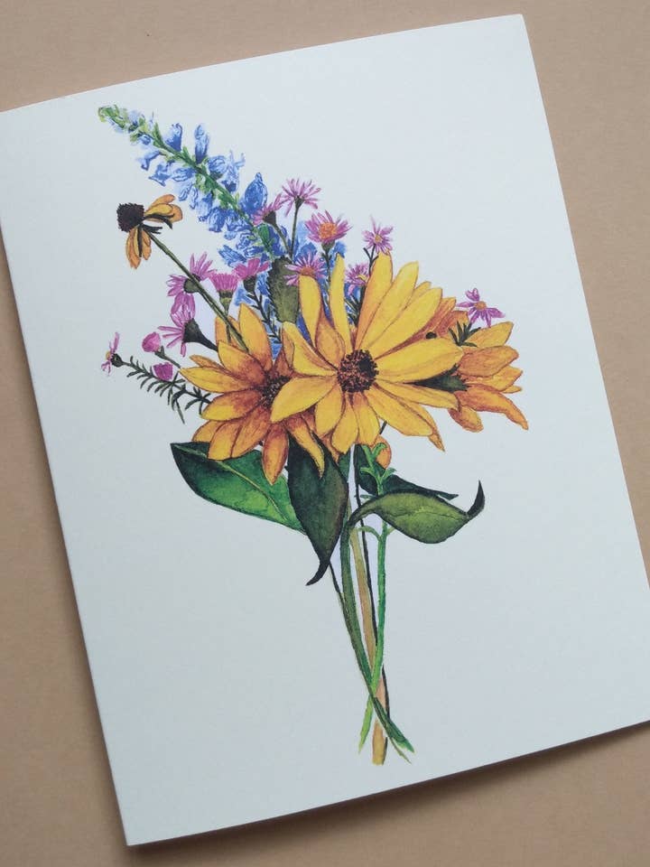 Yellow Daisies Greeting Card for wholesale by Babushka Paperie