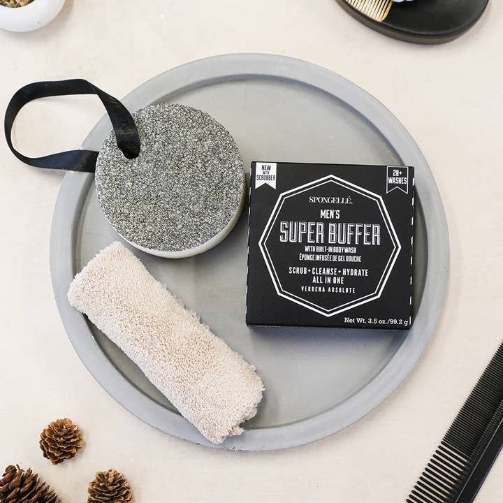 20+ Super Buffer mit schwarzem Scrubber für Herren (Verbena Absolute) für den Großhandel von Spongellé | Christmas 2025 | Stocking Stuffers | Gifts