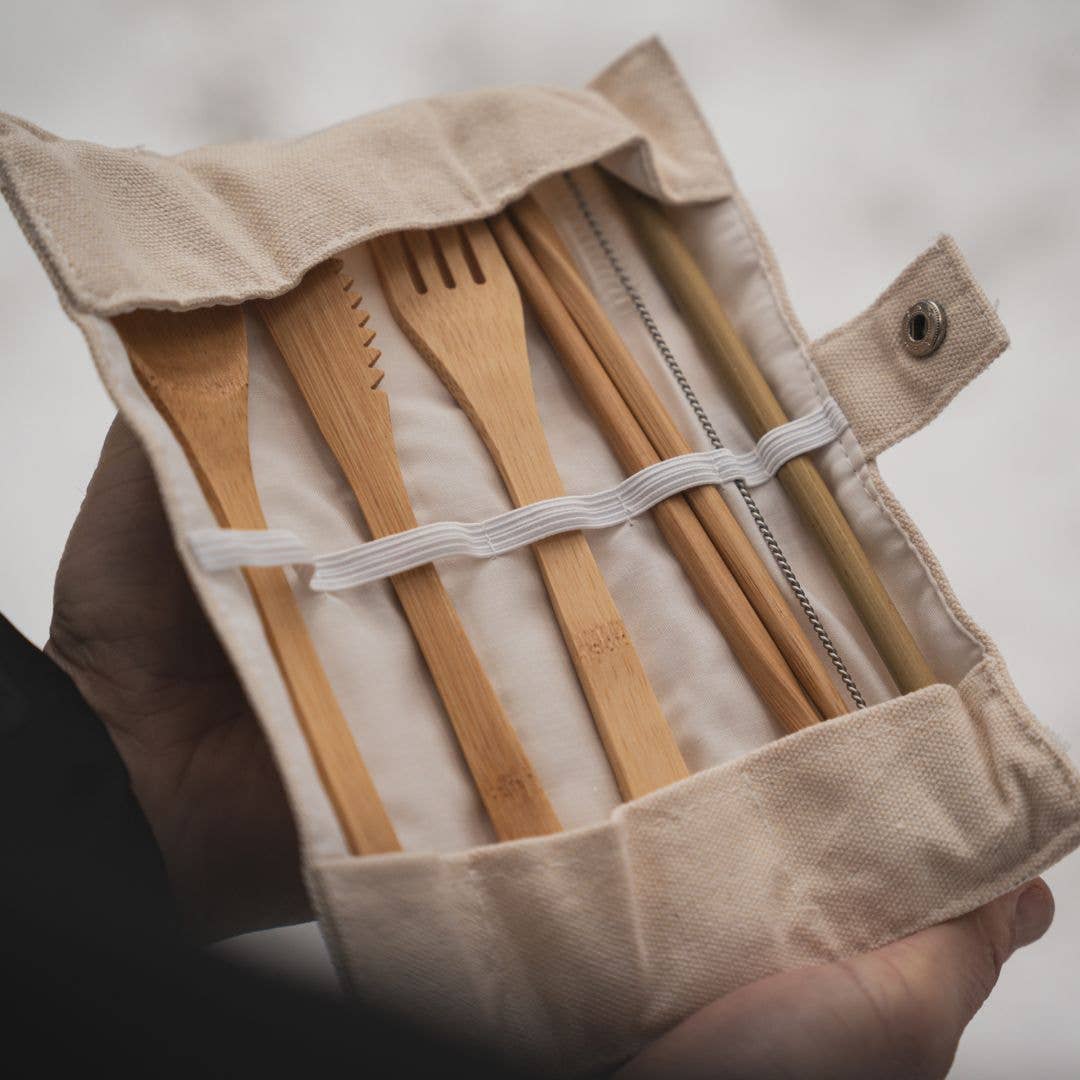 Pandoo - Wholesale Assorted Cutlery Set - Picnic and travel cutlery set | bamboo and cotton8