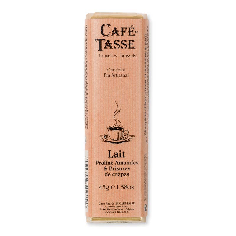 Café-Tasse - Wholesale Chocolate - Almond praline milk and pancake chips (stick, per 15)1